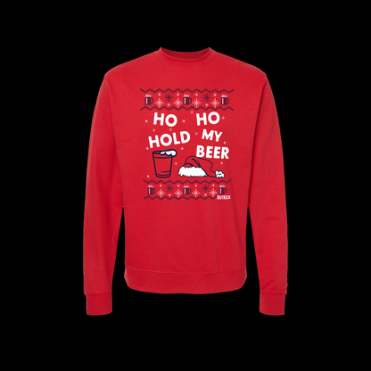 Ho Ho Hold My Beer Heavyweight Unisex Crewneck Sweatshirt
